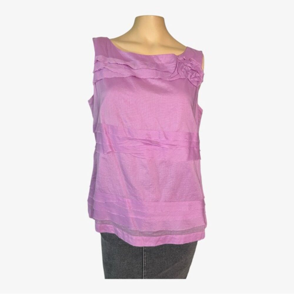 Talbots Lilac Sleeveless Cotton Blouse – 14P Petites